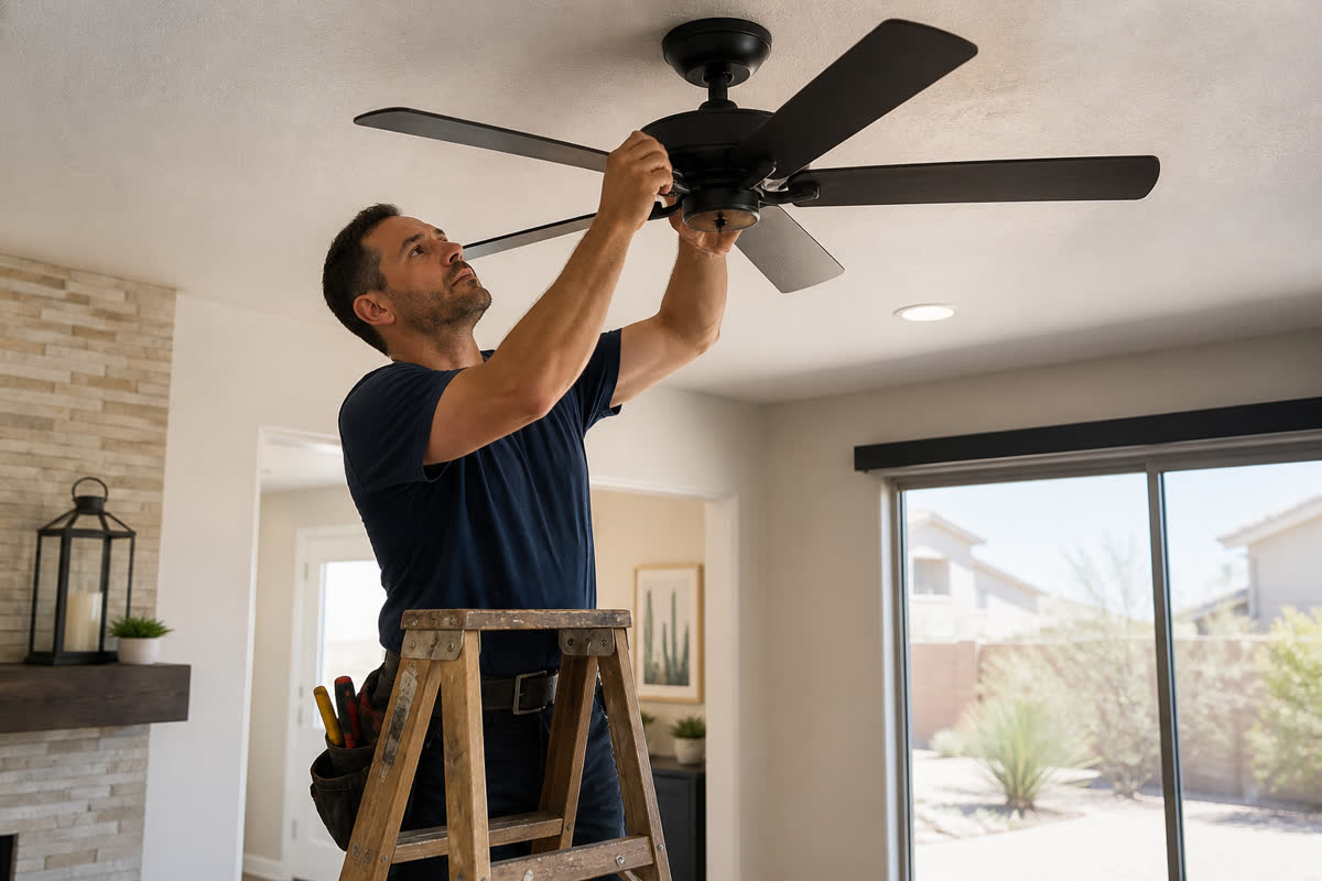 Ceiling fan job on the East Valley board